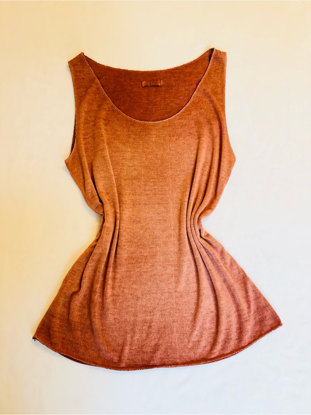 Made in Italy Women’s Sleeveless Soft Knit Scoop Neck Tank Top-Rust